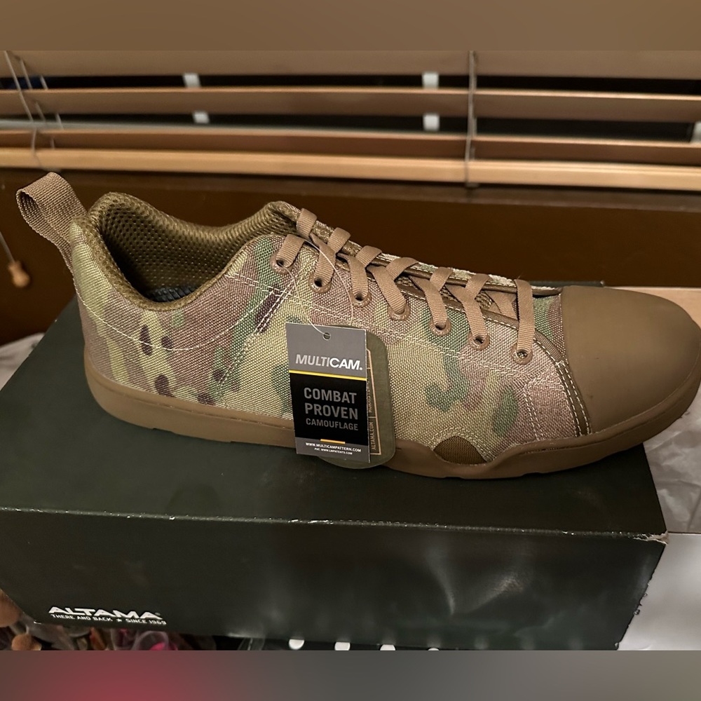 Camouflaged Shoes size 13 new in box never used